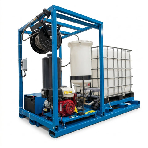250Gal unit high pressure washer with diesel burner 24hp honda D / elect.