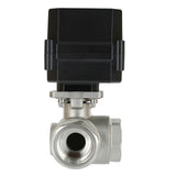 3 - way "L" motorized ball valve stainless FNPT